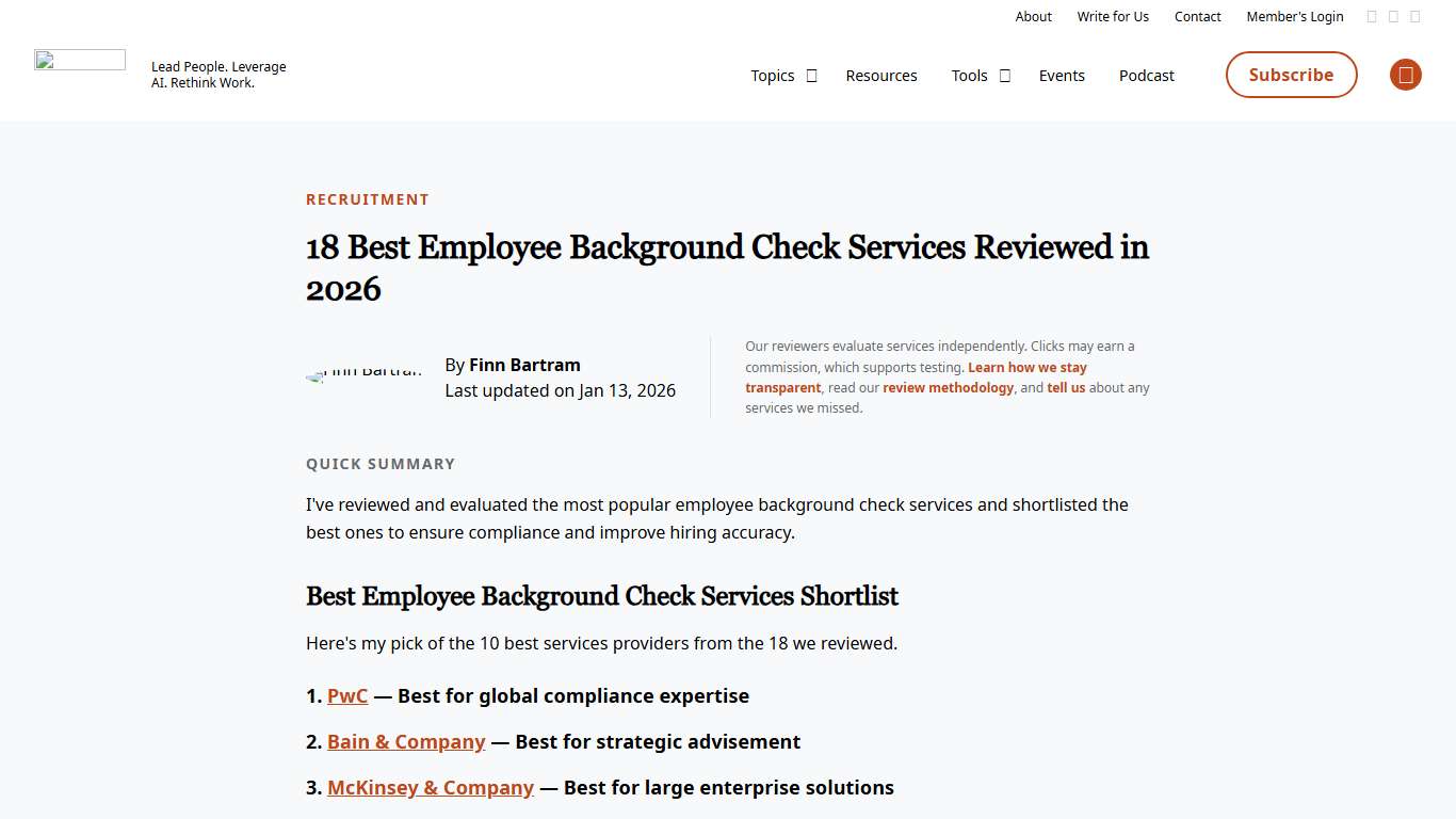 18 Best Employee Background Check Services Reviewed in 2026