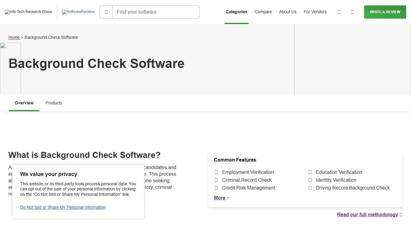 Background Check 2026 | SoftwareReviews